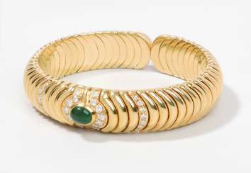 Emerald And Diamond Bangle