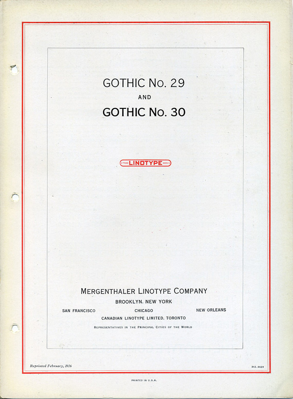Linotype gothics type specimen cover #type #specimen #typography