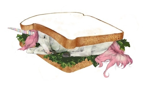 134813_4119421_l.jpg (Image JPEG, 500x323 pixels) #sandwich #salad #pink #unicorn
