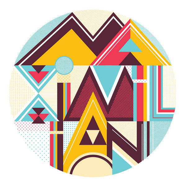 Three peas in a pod typographic large format poster #geometric #typography