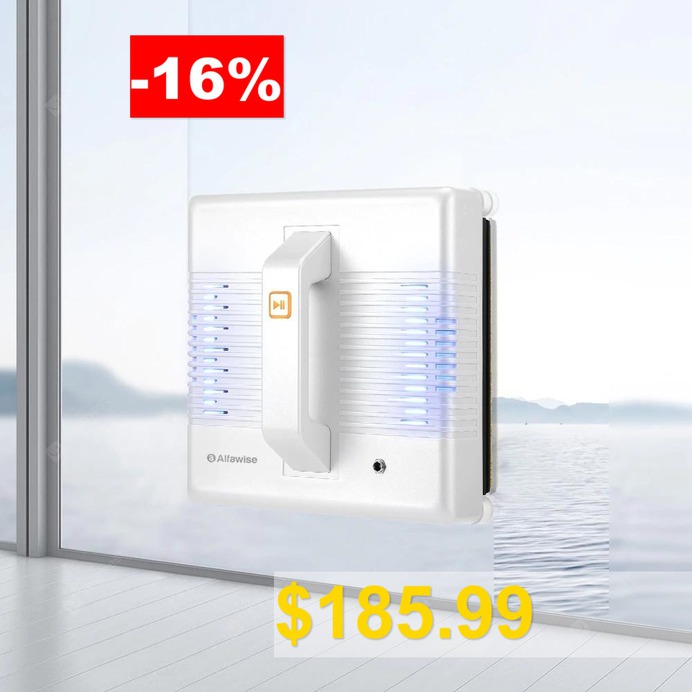 Alfawise #WS #- #1060 #Automatic #Smart #Window #Cleaning #Robot #Vacuum #Glass #Cleaner #Machine #99% #Cleaning #Rate #- #CRYSTAL #CREAM