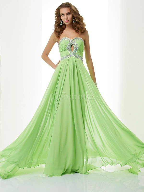 Robe de soirée longue avec chiffon a-ligne de traîne courte de princesse