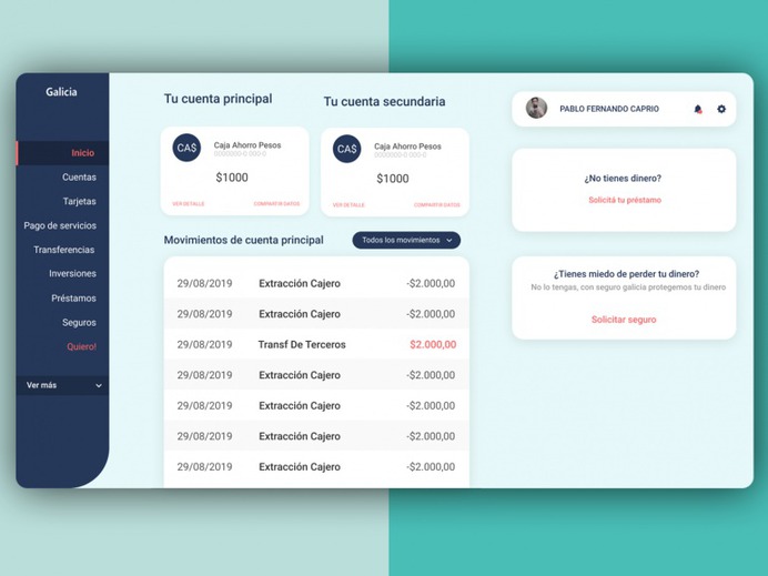 [Redesign] Galicia Home Banking