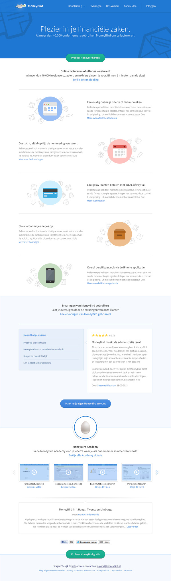 MoneyBird #minimalist #design #web