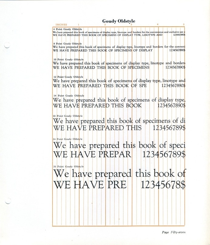 Goudy Old Style type specimen #type #specimen #goudy