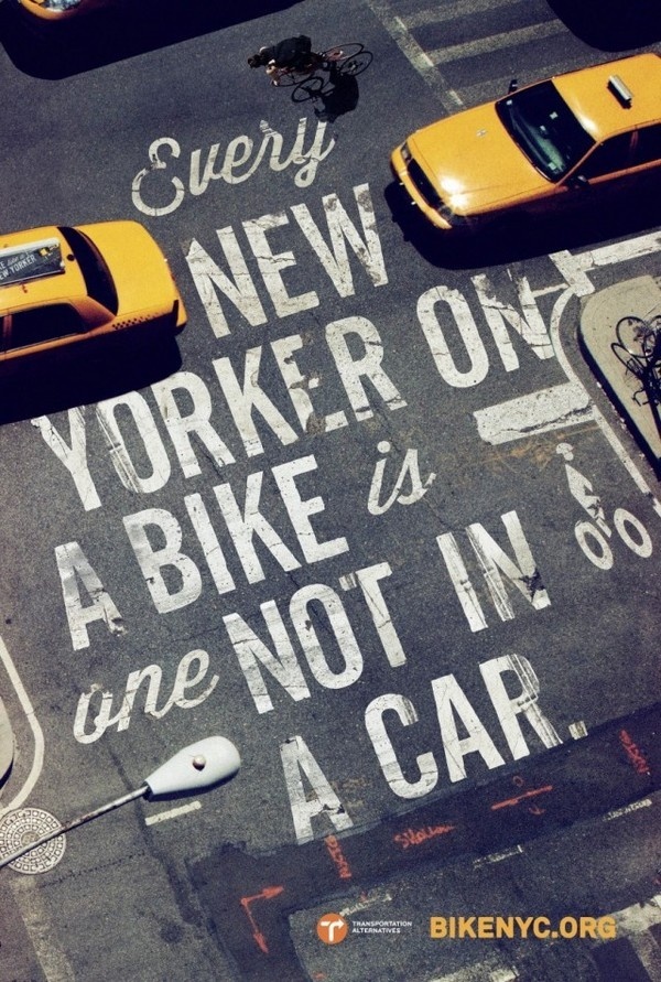 Bike Like a New Yorker4 #bicycle #typography #bike #street #york #nyc #new