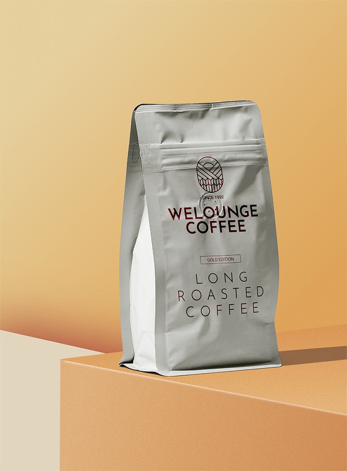 Coffee Package Mockup Scene #coffee #package #brand #label #doypack #cafe #drink #design #presentation