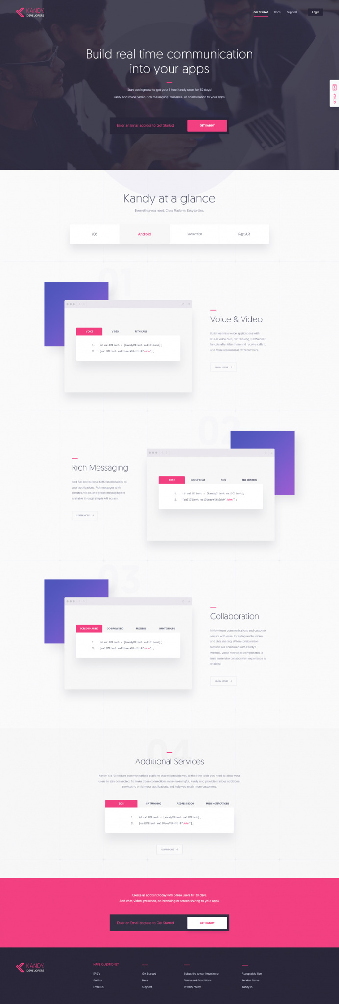 Kandy Developers Landing Page by KREATIVA Studio