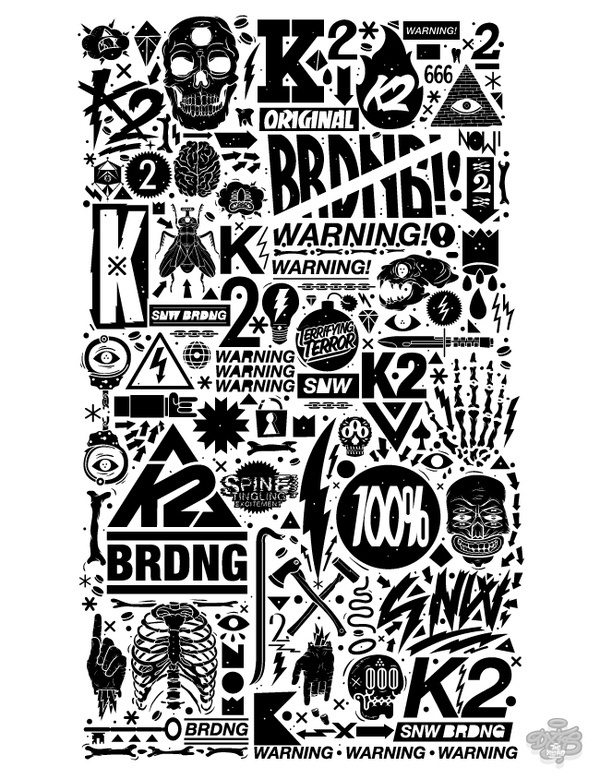 K2 Snowboarding x DXTR / Vandal 12/13 on the Behance Network #illustration #typeface #poster