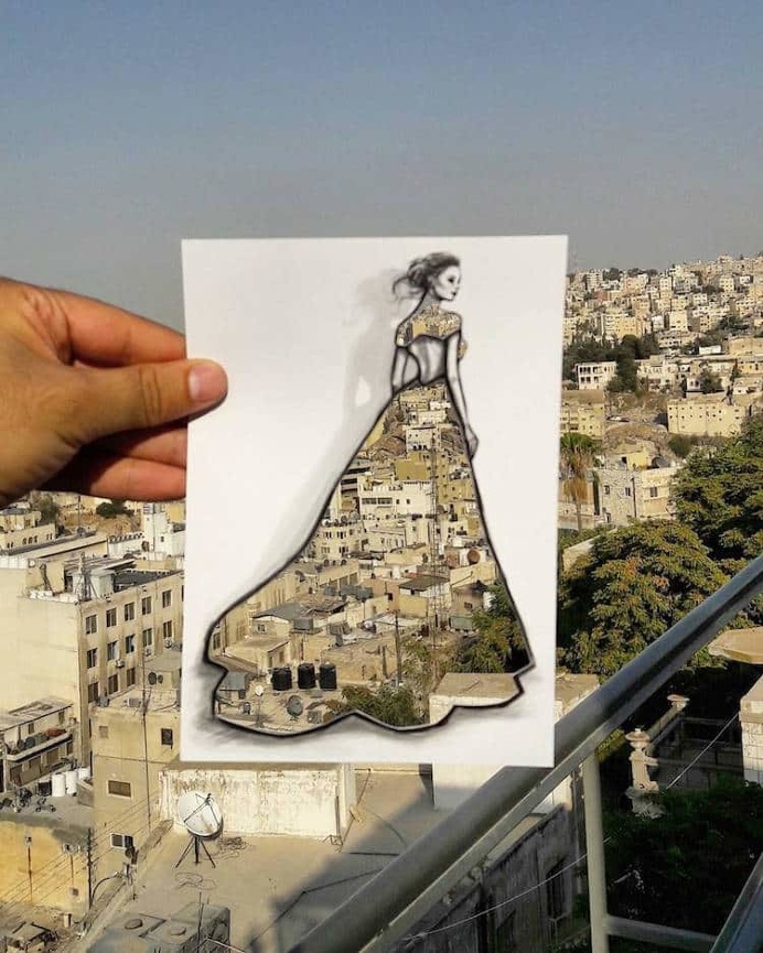 Artist Uses Surroundings to Create His Fashion Paper Cut-Outs