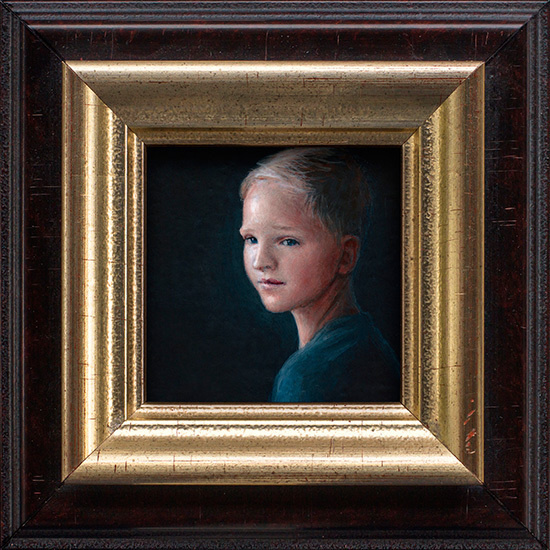 Rens & Iselle made by Robbin Veldman http://www.robbinveldman.nl #tiny #small #framing #wood #rembrandt #detail #childre #acrylic #frame #holland #boy #robbin #iselle #paint #vermeer #gold #realistic #miniature #nijverdal #netherlands #classic #kid #child #painting #lighting #dutch #rens #drama #portrait #art #dramatic #veldman #masters