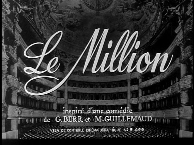 Le Million (1931) Title Card