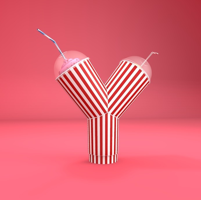 Y - smoothie #lettering #cgi #design #poster #3d #typography