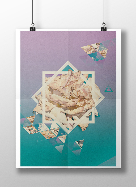 Time & Tears on Behance #flower #triangle #collage #gradients