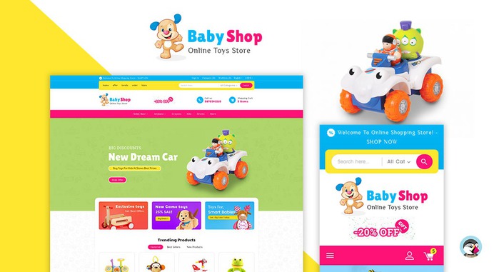 #Baby Shop - #Toys Store - #Prestashop #Responsive #Theme | #TemplateTrip #eCommerce #Website #Design #Template