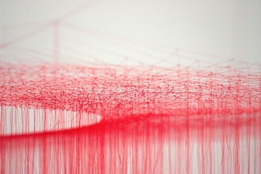 The Silk Vortices of Akiko Ikeuchi | Colossal #akiko #sculpture #ikeuchi #installation #string #art #silk