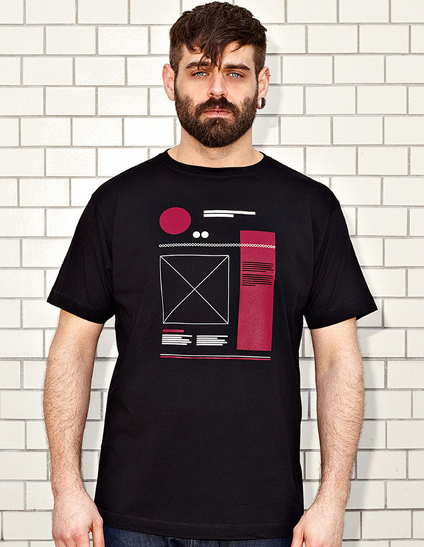 NATRI - WIREFRAME- black t-shirt - men #modern #print #design #shirt #minimal #wireframe #fashion #layout #typography