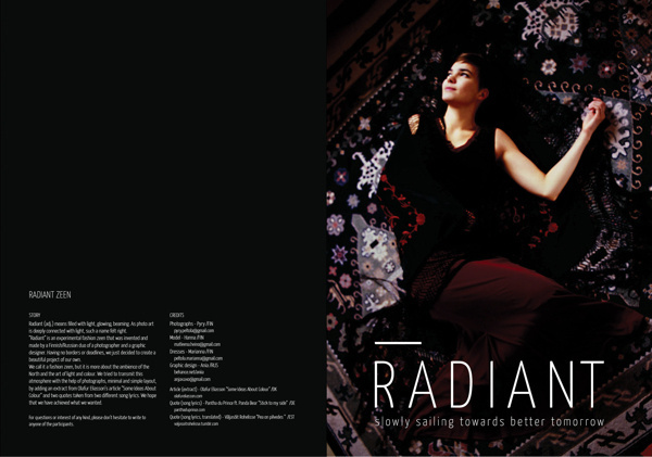 Radiant zeen #zeen #fanzine #radiant #photography #fashion #layout #magazine