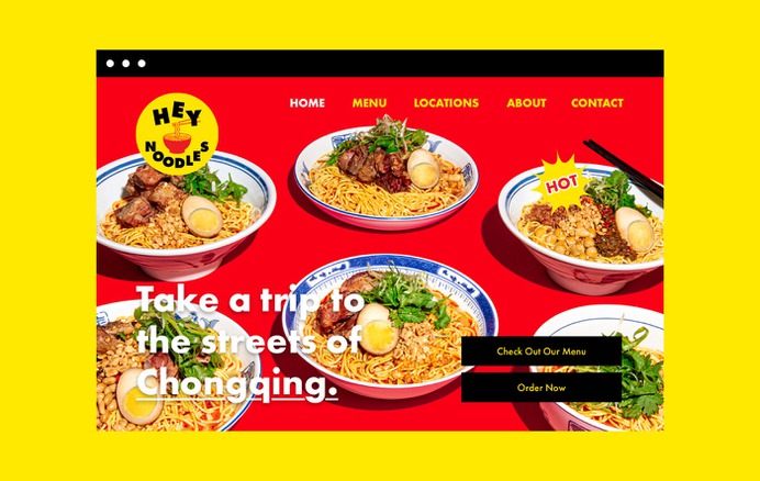 Hey Noodles Restaurant Desktop Website heynoodles.com