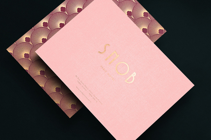 Branding for The Snob Hôtel by Asís "The theme of greenery is very present in the hotel, symbolising the Parisienne's desire for a tou