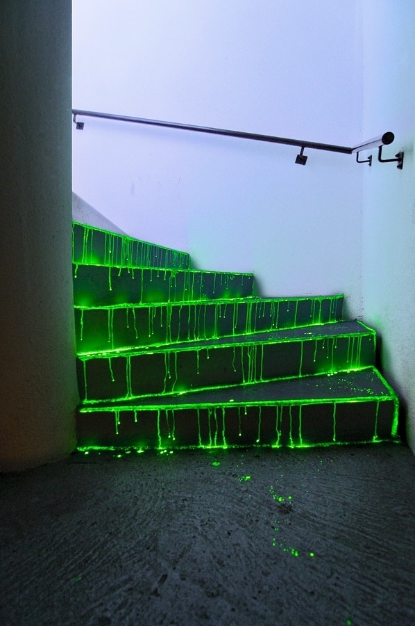 END OF THE WORLD MEDIA #slime #bold #stairs #dark #neon