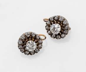 Pair of fine diamond earrings