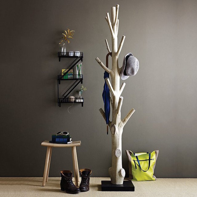 Discarded Tree Trunk Coat Rack #tech #flow #gadget #gift #ideas #cool