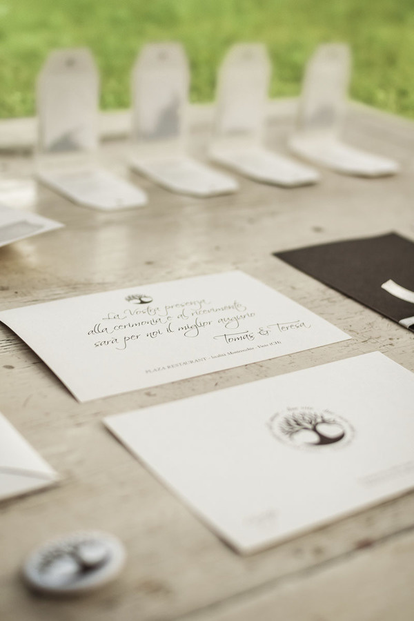A brand for Tomas and Teresa's wedding. on Behance #wedding #favini crush #logo design #tree #heart #invitations