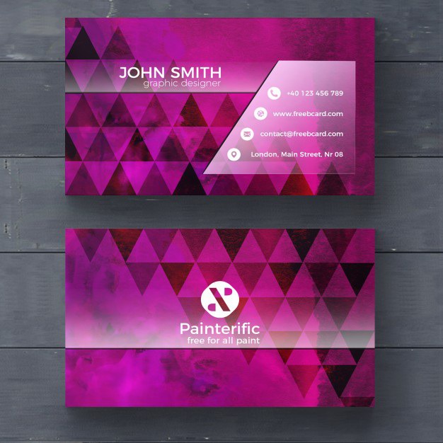 Purple business card with triangle shapes Free Psd. See more inspiration related to Logo, Business card, Mockup, Business, Abstract, Card, Template, Office, Visiting card, Presentation, Stationery, Corporate, Mock up, Company, Modern, Branding, Visit card, Identity and Brand on Freepik.