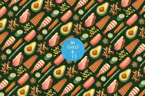 Maki sushi #sushi #illustration #pattern
