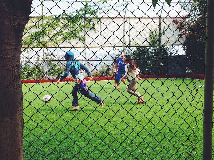 Istanbul Heboliada girl in hijab chases football | Flickr - David Walby #islands #turkey #walby #hijab #istanbul #iphone #photography #princes #football #david #wall-b