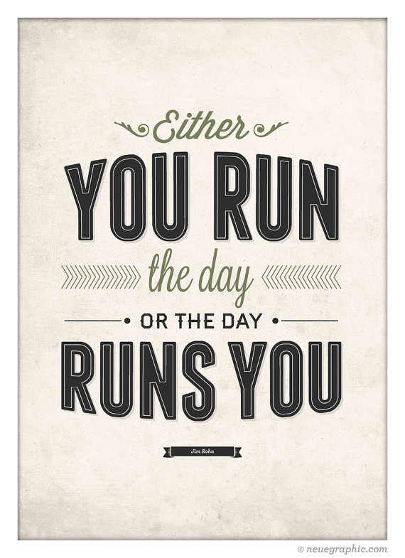 Motivation "Run The Day" Wall Art by NeueGraphic #quote #print #design #neuegraphic #etsy #poster #typography