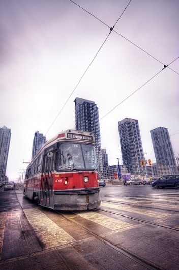All sizes | The 510 | Flickr - Photo Sharing! #urban #streetcar #front #lines #sky #ttc #texture #510 #angles #toronto #spadina