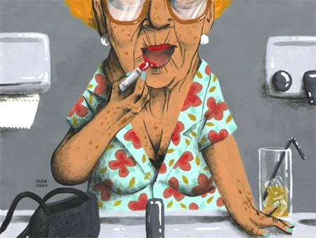 never too late for a first date #lipsick #illustration #lady #date