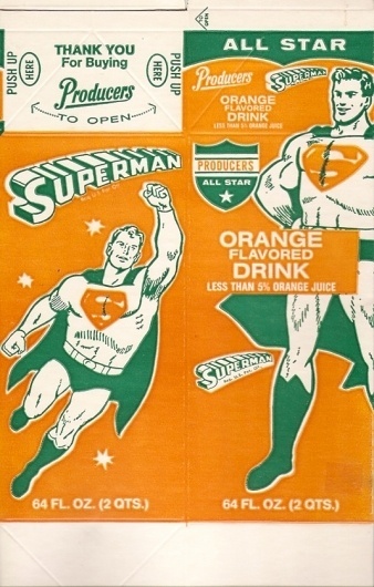 All sizes | Old Producers Superman Orange Drink Carton | Flickr - Photo Sharing!