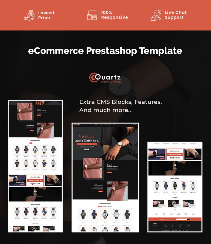 #Quartz - #Watch Station #Prestashop #Responsive #Theme | #TemplateTrip #eCommerce #Website #Template