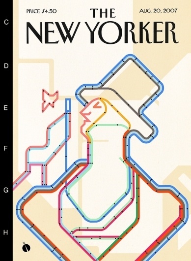 The New Yorker Eustace Tilley Contest on the Behance Network #map #cover #subway #illustration #yorker #new