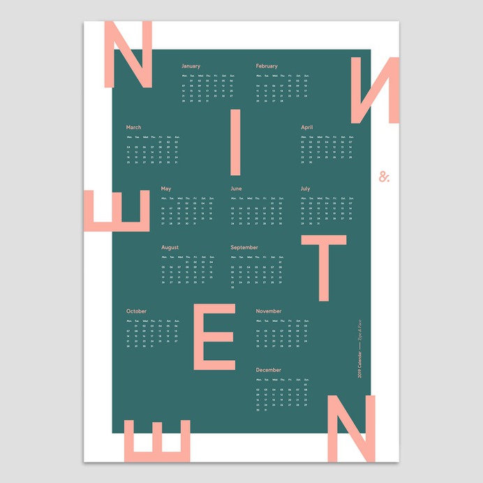NINETEEN Calendar - Mindsparkle Mag This is a beautiful wall calendar created by Filip Triner in Germany. #branding #corporate #design #identity #color #photography #graphic #design #gallery #blog #project #mindsparkle #mag #beautiful #portfolio #designer
