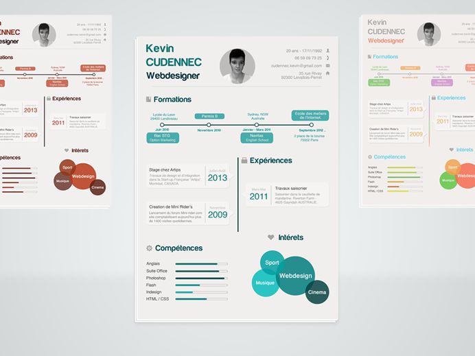 Free Infographic Resume Template in PSD File Format