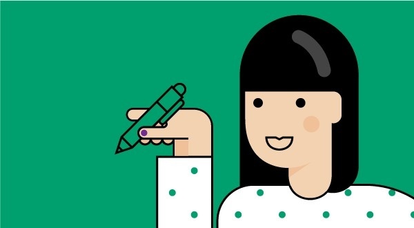 Writer #flat #illustration #geometric