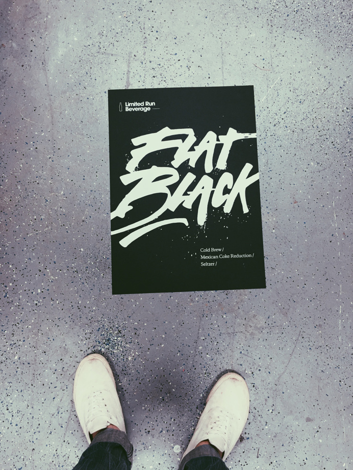 Silkscreened poster by Andrew Lawandus& Neal Gallagher for Huge Café.
