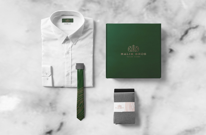 Malik Bros - Tailor Goods branding corporate design by Sebastian Bednarek new minimal beautiful green mindsparkle mag business card cardboar