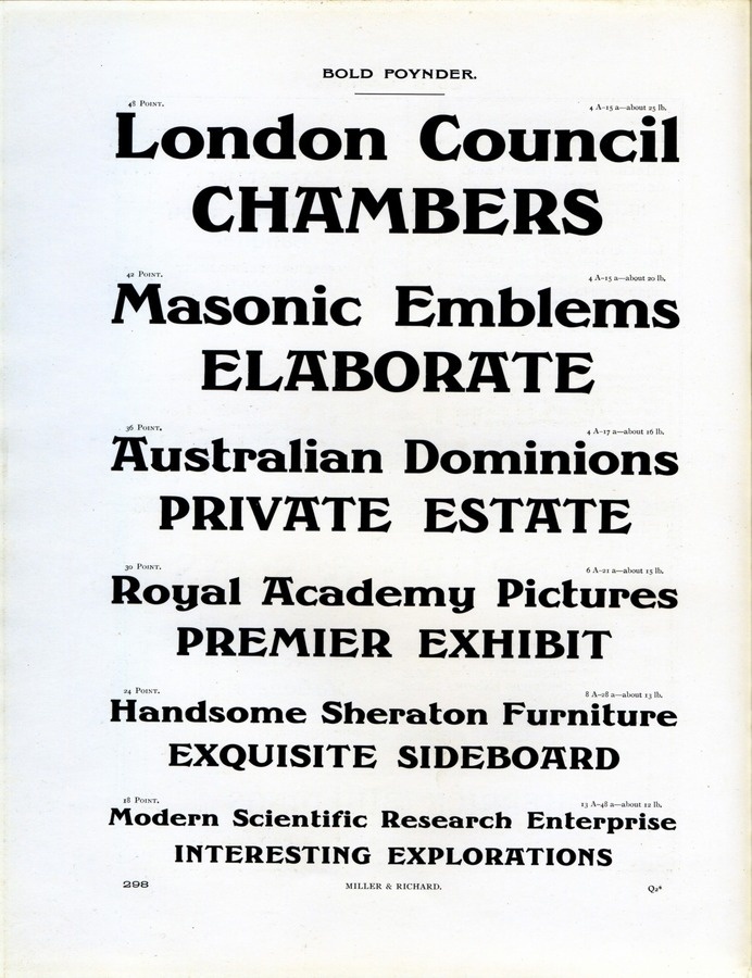 Bold Poynder type specimen #type #specimen