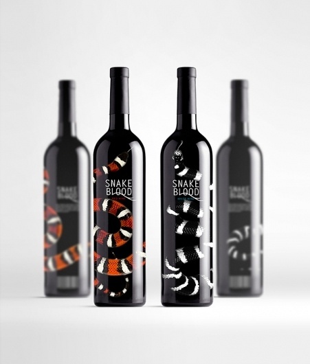 Wine set on the Behance Network #blood #snake