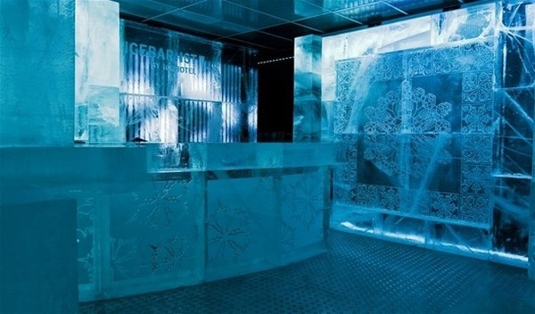Inside the ice hotel #hotel #ice #art