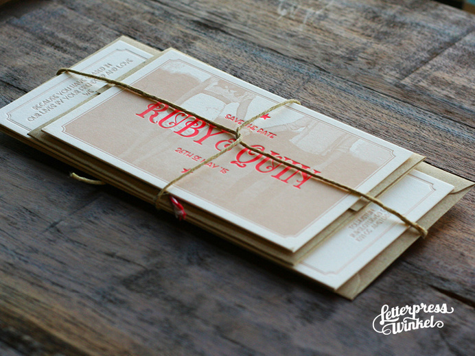 Letterpress wedding invite by Letterpress Winkel