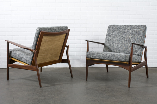 Pair of Danish Modern 'Spear' Lounge Chairs by Ib Kofod-Larsen