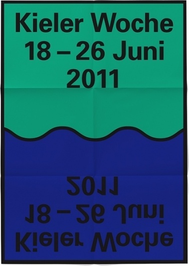 «Poster for Kieler Woche Sailing Festival» (2011) by Simon Renström with and for HORT #from #designers #hort #germany #renstrm #simon #minimal #stockholm #poster #berlin #typography