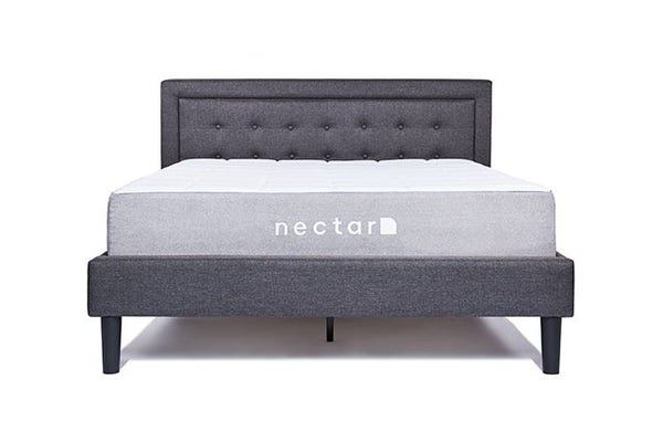 nectar's elegant platform Full bed frame with headboard - full furnished look