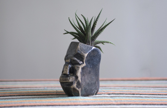 Claudia Sasaki #sculpture #plants #design #terrarium #home #heads #art #pottery
